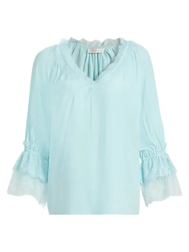 Ramy Brook Women's Lilah Lace-Trim Top - Blue Breeze
