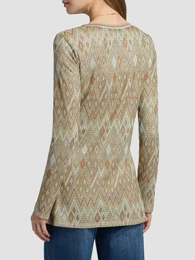 Ramy Brook Women's McKenna Diamond-Knit Cardigan - Gold Diamond - Size XL | Thumbnail 5