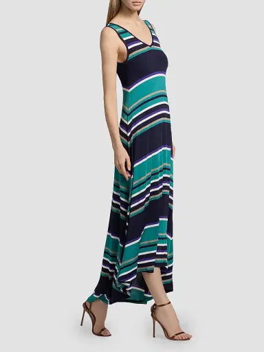Ramy Brook Women's Holly Striped Midi Dress - Jade Stripe Combo - Size XXL | Thumbnail 2