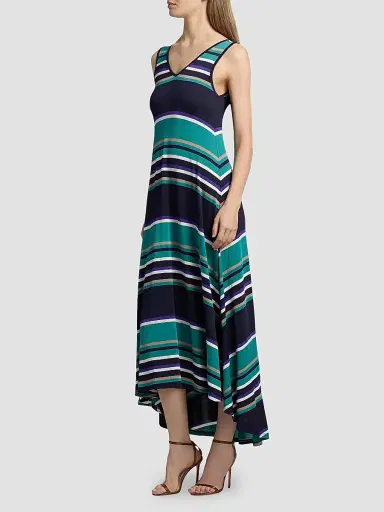 Ramy Brook Women's Holly Striped Midi Dress - Jade Stripe Combo - Size XXL | Thumbnail 4