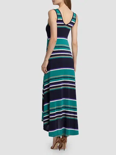 Ramy Brook Women's Holly Striped Midi Dress - Jade Stripe Combo - Size XXL | Thumbnail 5