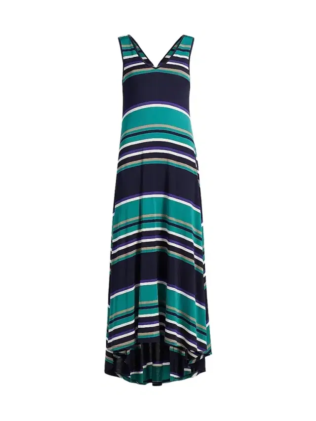 Ramy Brook Women's Holly Striped Midi Dress - Jade Stripe Combo