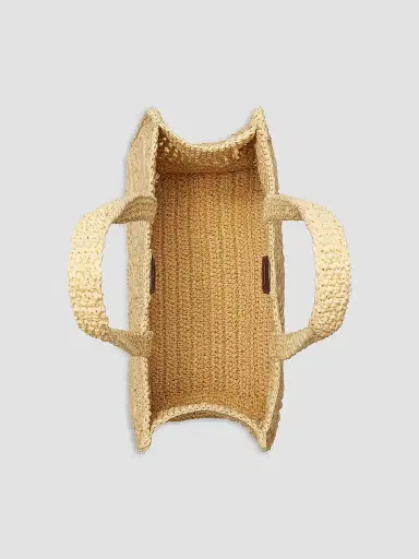Tory Burch Women's Small T Monogram Crocheted Tote Bag - Natural | Thumbnail 2