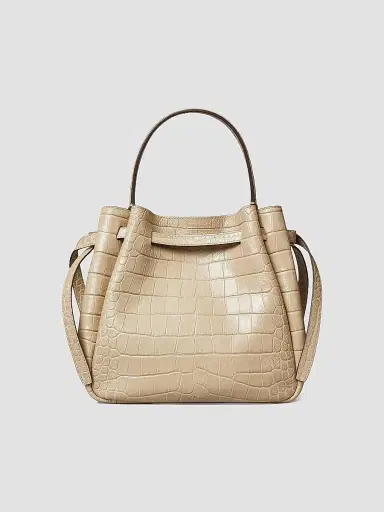 Tory Burch Women's Romy Croc-Embossed Leather Bucket Bag | Thumbnail 6
