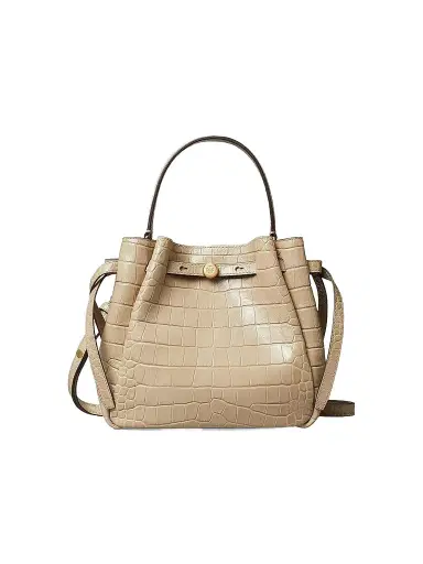 Tory Burch Women's Romy Croc-Embossed Leather Bucket Bag | Thumbnail 1