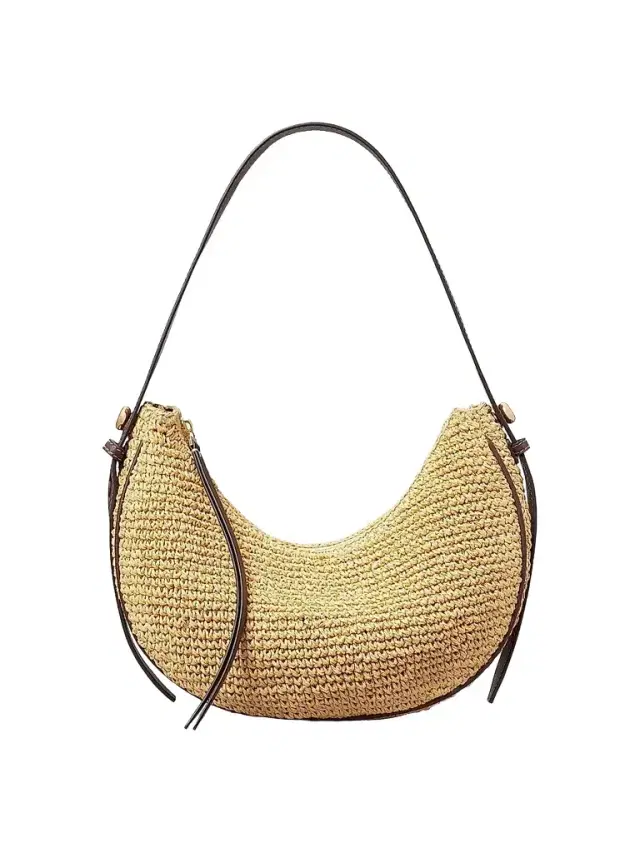 Tory Burch Women's Romy Monogram Crochet Shoulder Bag - Natural
