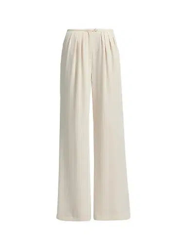 Ramy Brook Women's Yasmine Pleated Wide-Leg Pants - Bone - Size 12 | Thumbnail 1