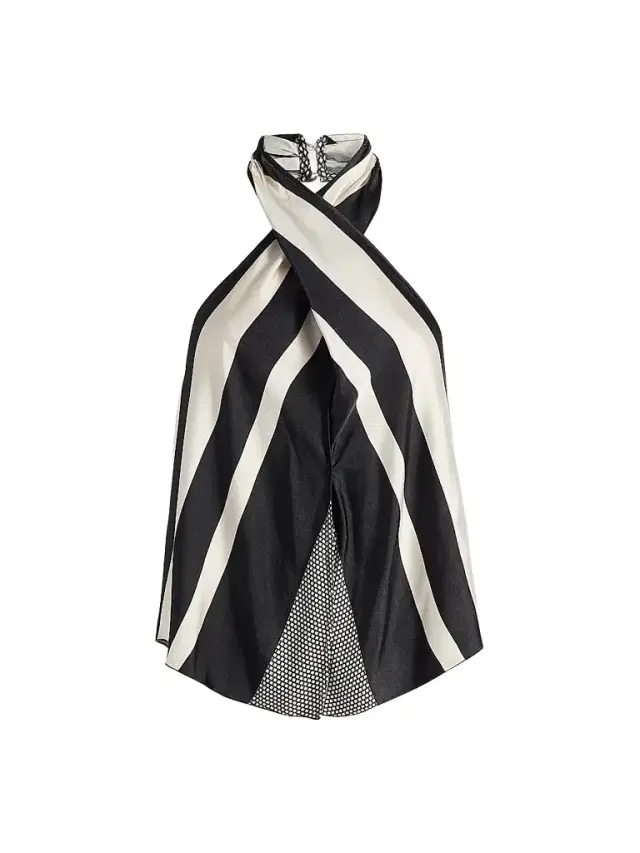 Ramy Brook Women's Kylie Printed Halterneck Top - Black Stripe Combo