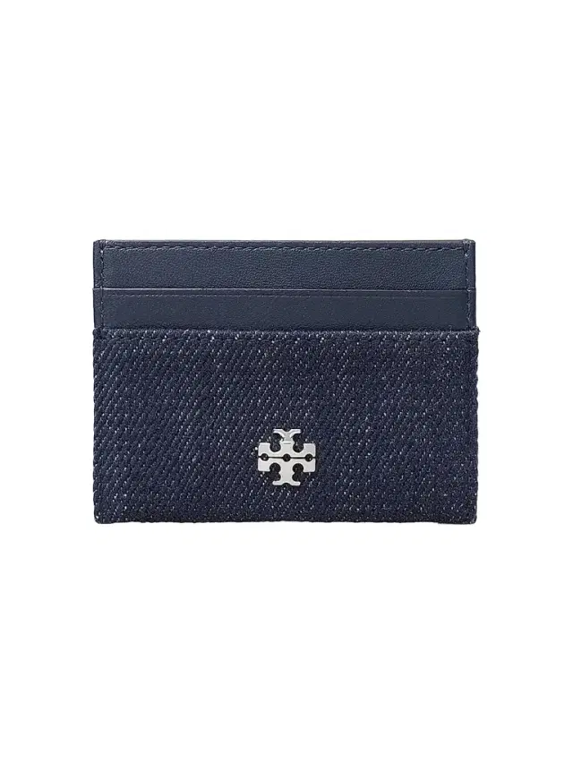 Tory Burch Women's Charlie Denim Card Case - Midnight