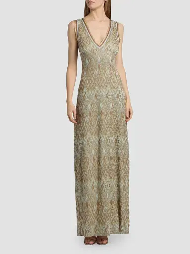 Ramy Brook Women's Reese Metallic Geometric Knit Maxi Dress | Thumbnail 3 Ramy Brook Women's Reese Metallic Geometric Knit Maxi Dress | Thumbnail 3