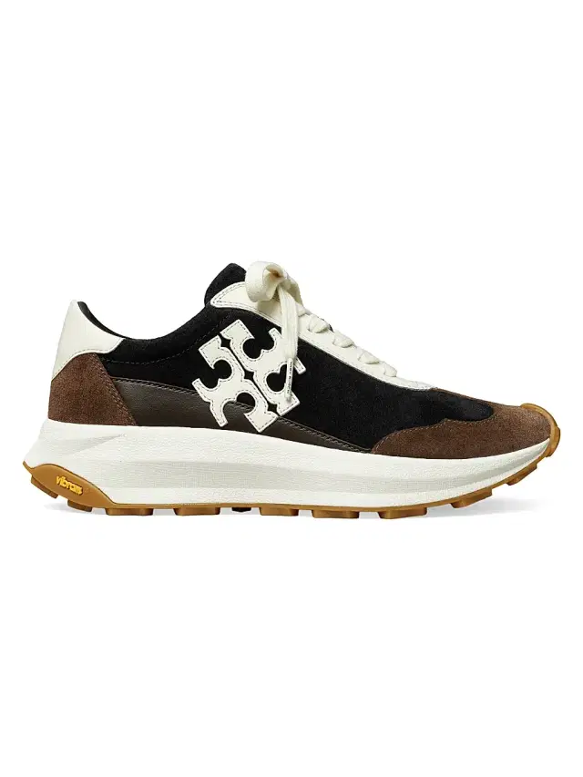 Tory Burch Women's Logo Suede Trainer Sneakers - Perfect Black