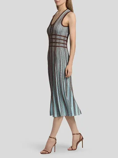 Ramy Brook Women's Arlette Knitted Midi Dress - Sepia Combo - Size XL | Thumbnail 2