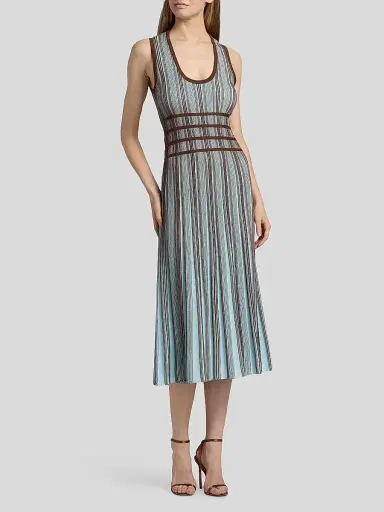 Ramy Brook Women's Arlette Knitted Midi Dress - Sepia Combo - Size XL | Thumbnail 3