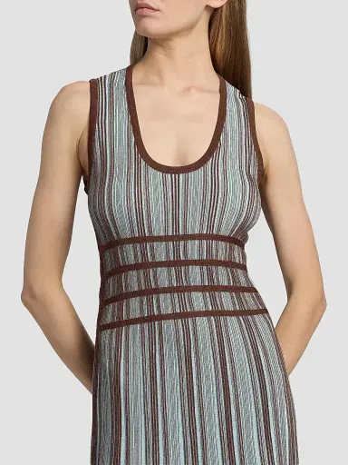 Ramy Brook Women's Arlette Knitted Midi Dress - Sepia Combo - Size XL | Thumbnail 6
