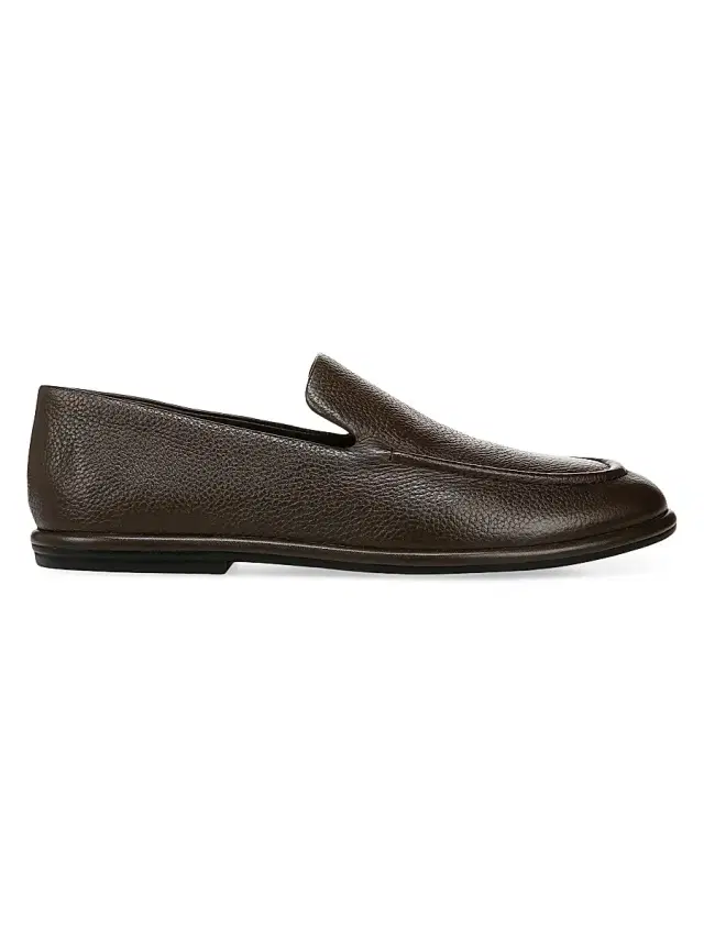 Vince Men's Hann Pebbled Leather Loafers - Cocoa Brown