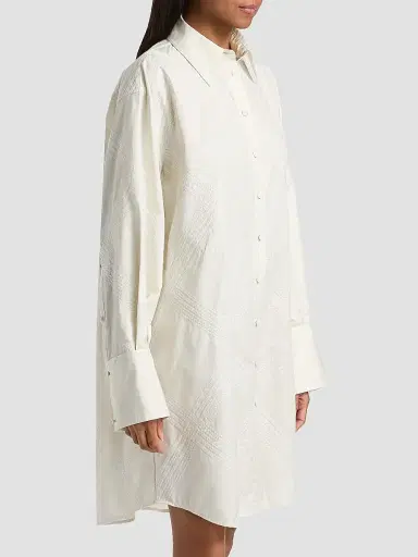 DEREK LAM 10 CROSBY Women's Piper Embroidered Shirtdress | Thumbnail 4