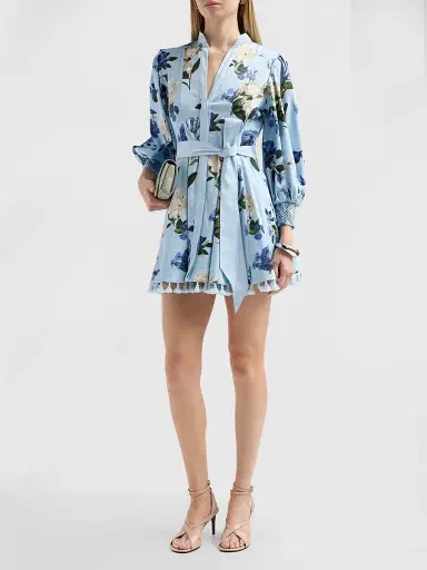 Alice + Olivia Women's Lucy Belted Mini Shirtdress | Thumbnail 4