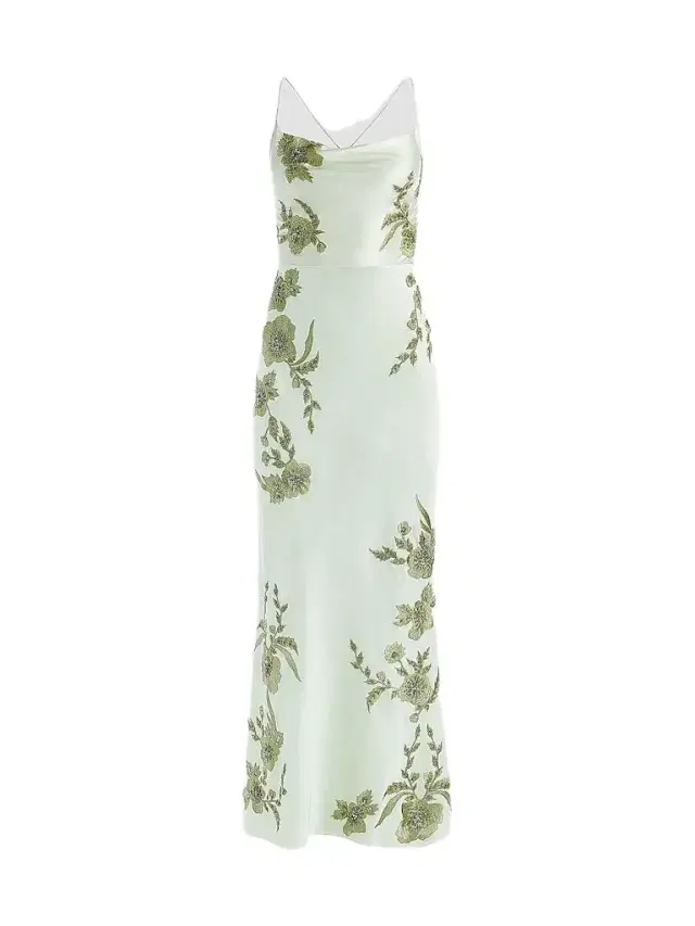 ALICE + OLIVIA Women's Montana Floral-Embellished Cowlneck Maxi Dress - Green Lily