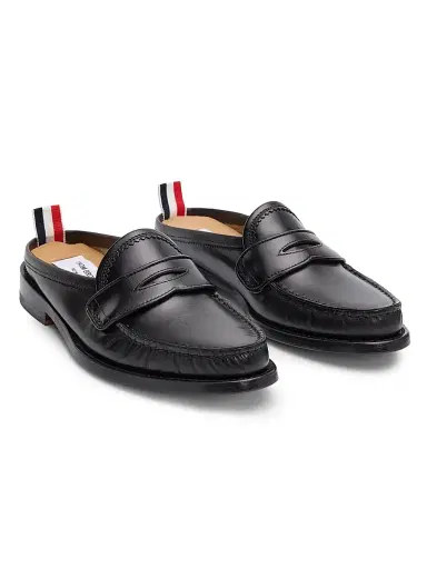 Thom Browne Women's Pleated Varsity Mule Loafers | Thumbnail 2