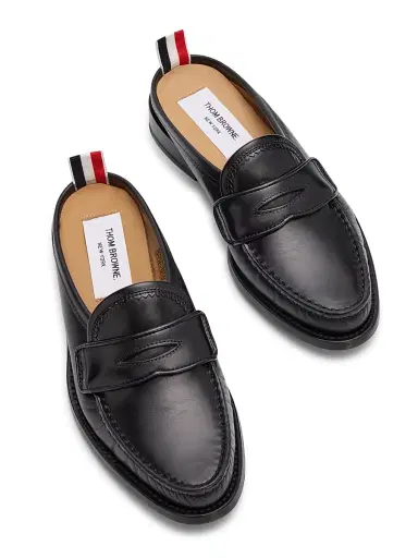 Thom Browne Women's Pleated Varsity Mule Loafers | Thumbnail 4