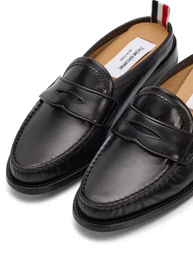 Thom Browne Women's Pleated Varsity Mule Loafers | Thumbnail 6