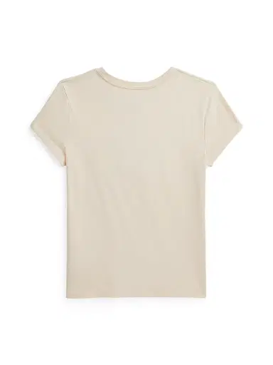 Polo Ralph Lauren Little Girl's & Girl's Polo Bear Patchwork Cotton T-Shirt - Guide Cream | Thumbnail 2 Polo Ralph Lauren Little Girl's & Girl's Polo Bear Patchwork Cotton T-Shirt - Guide Cream | Thumbnail 2