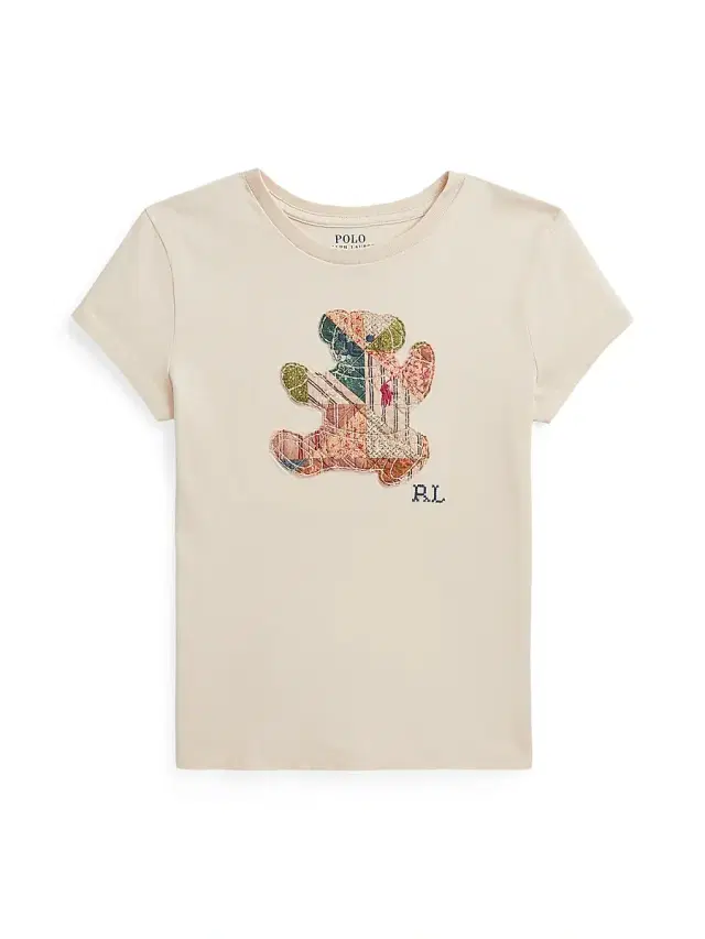 Polo Ralph Lauren Little Girl's & Girl's Polo Bear Patchwork Cotton T-Shirt - Guide Cream