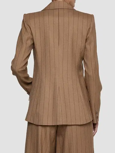 L'Agence Women's Chamberlain Striped Blazer - Mocha Tan Brown Pinstripe - Size 16 | Thumbnail 3 L'Agence Women's Chamberlain Striped Blazer - Mocha Tan Brown Pinstripe - Size 16 | Thumbnail 3