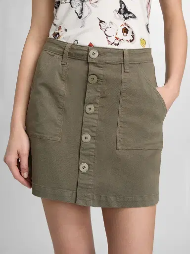 L'AGENCE Women's Dora Cotton Mini Skirt - Smokey Olive | Thumbnail 6 L'AGENCE Women's Dora Cotton Mini Skirt - Smokey Olive | Thumbnail 6