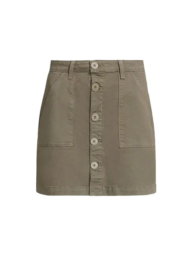L'AGENCE Women's Dora Cotton Mini Skirt - Smokey Olive