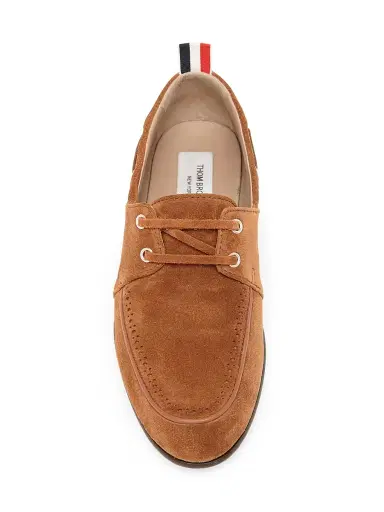 Thom Browne Men's Padded Suede Boat Shoes - Caramel - Size 9 | Thumbnail 4