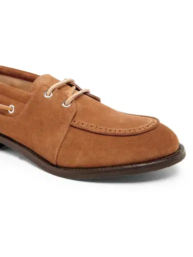 Thom Browne Men's Padded Suede Boat Shoes - Caramel - Size 9 | Thumbnail 5