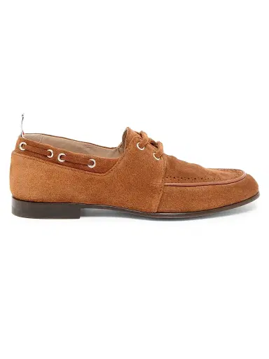 Thom Browne Men's Padded Suede Boat Shoes - Caramel - Size 9 | Thumbnail 1