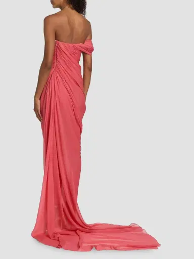 Oscar de la Renta Women's Off-The-Shoulder Draped Silk Chiffon Gown | Thumbnail 5