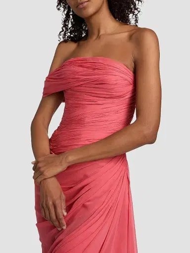 Oscar de la Renta Women's Off-The-Shoulder Draped Silk Chiffon Gown | Thumbnail 6