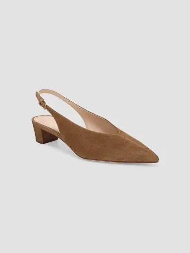 Veronica Beard Women's Pamela Suede Slingback Pumps - Chestnut - Size 11 | Thumbnail 2 Veronica Beard Women's Pamela Suede Slingback Pumps - Chestnut - Size 11 | Thumbnail 2