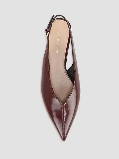 Veronica Beard Women's Pamela Leather Slingback Pumps - Burgundy - Size 11 | Thumbnail 4 Veronica Beard Women's Pamela Leather Slingback Pumps - Burgundy - Size 11 | Thumbnail 4
