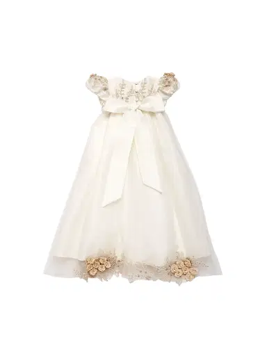 Macis Design Baby Girl's Floral-Embellished Dress - Ivory Gold - Size 12 Months | Thumbnail 2