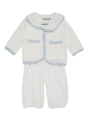 Macis Design Baby Boy's 5-Piece Sailor Jacket, Romper, Beanie, Booties & Blanket Set - Ivory Blue - Size 12 Months | Thumbnail 2