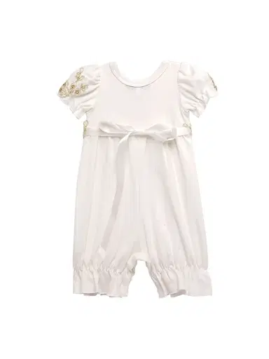 Macis Design Baby Girl's 3D Flower Romper - Gold 24 Months | Thumbnail 3 Macis Design Baby Girl's 3D Flower Romper - Gold 24 Months | Thumbnail 3