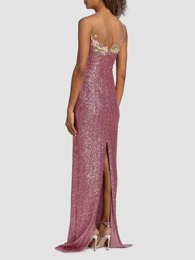 Naeem Khan Women's Floral-Appliquéd Sequined Gown | Thumbnail 5