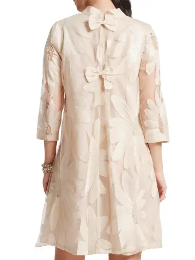 Frances Valentine Women's Diplomat Floral Sequinned Shift Minidress - Oyster - Size 28 | Thumbnail 3 Frances Valentine Women's Diplomat Floral Sequinned Shift Minidress - Oyster - Size 28 | Thumbnail 3