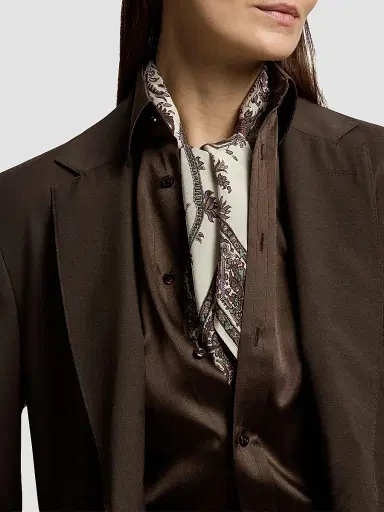 Ralph Lauren Collection Women's Paisley Silk Scarf - Cream Multi | Thumbnail 3