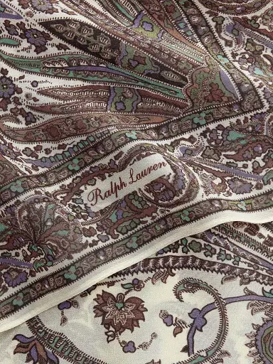 Ralph Lauren Collection Women's Paisley Silk Scarf - Cream Multi | Thumbnail 4