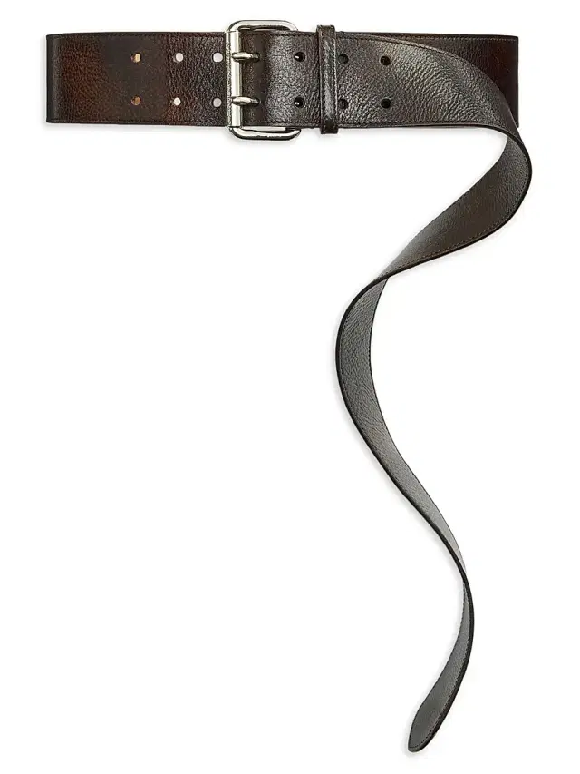 Ralph Lauren Collection Women's Leather Double-Prong Belt - Vintage Brown