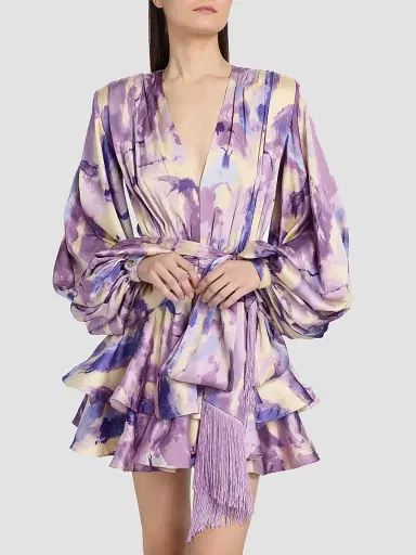 Bronx and Banco Women's Wisteria Bedouin Abstract A-Line Minidress - Purple Multi | Thumbnail 3 Bronx and Banco Women's Wisteria Bedouin Abstract A-Line Minidress - Purple Multi | Thumbnail 3