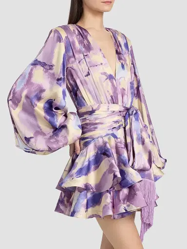 Bronx and Banco Women's Wisteria Bedouin Abstract A-Line Minidress - Purple Multi | Thumbnail 4 Bronx and Banco Women's Wisteria Bedouin Abstract A-Line Minidress - Purple Multi | Thumbnail 4