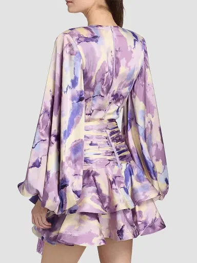 Bronx and Banco Women's Wisteria Bedouin Abstract A-Line Minidress - Purple Multi | Thumbnail 5 Bronx and Banco Women's Wisteria Bedouin Abstract A-Line Minidress - Purple Multi | Thumbnail 5
