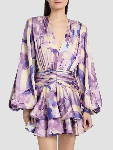 Bronx and Banco Women's Wisteria Bedouin Abstract A-Line Minidress - Purple Multi | Thumbnail 6 Bronx and Banco Women's Wisteria Bedouin Abstract A-Line Minidress - Purple Multi | Thumbnail 6
