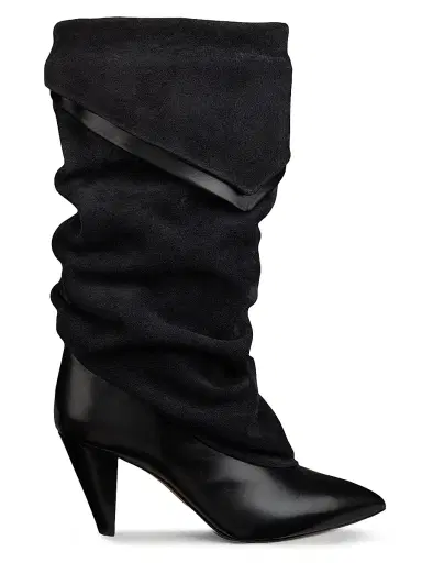 Isabel Marant Women's Lezra 75MM Slouchy Leather Boots - Black - Size 12 | Thumbnail 1 Isabel Marant Women's Lezra 75MM Slouchy Leather Boots - Black - Size 12 | Thumbnail 1